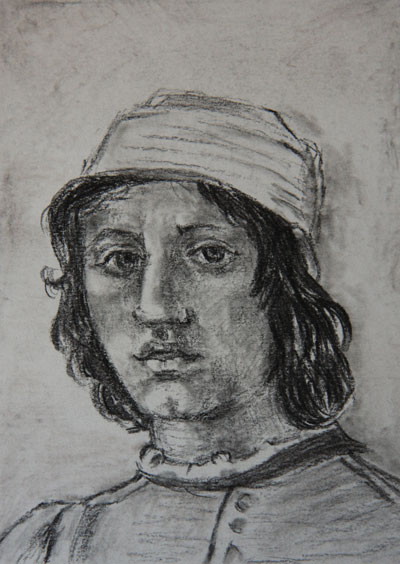 Carcoal sketches of famous portrait paintings, done by Annari van der Merwe