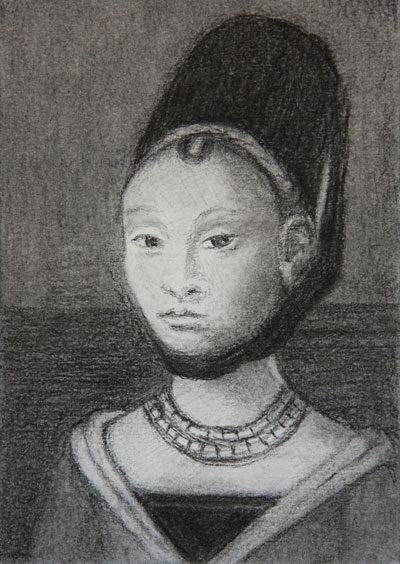 Carcoal sketches of famous portrait paintings, done by Annari van der Merwe
