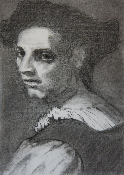 Carcoal sketches of famous portrait paintings, done by Annari van der Merwe