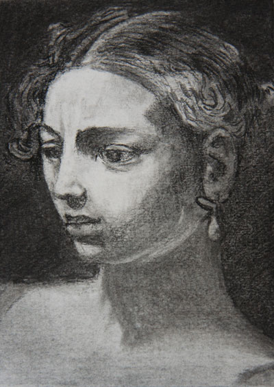 Carcoal sketches of famous portrait paintings, done by Annari van der Merwe