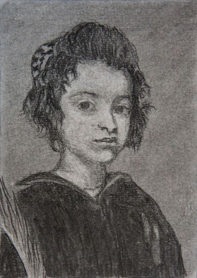 Carcoal sketches of famous portrait paintings, done by Annari van der Merwe